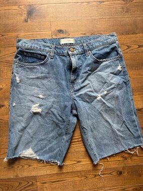 J Brand Light Blue Distressed Denim Shorts
